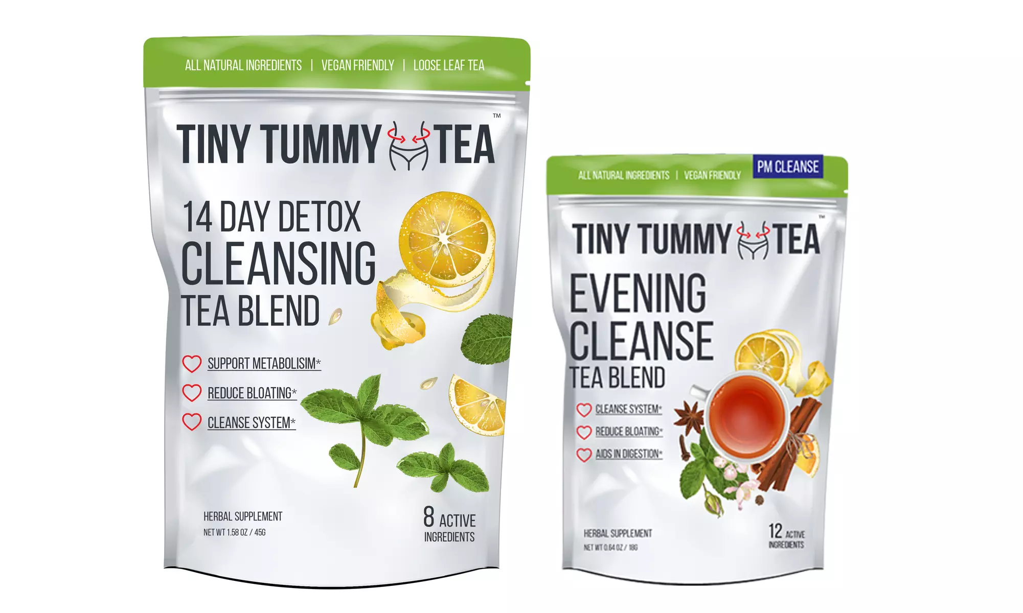 Tiny Tummy Tea 2-Step Weight Loss Resolution Detox (Combo Pack) - Second Medium