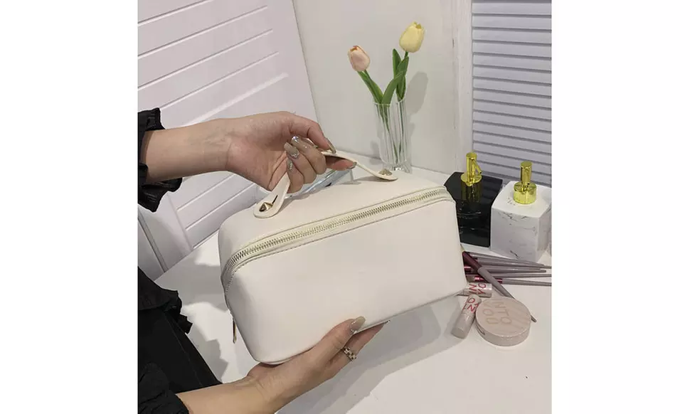 Large Capacity Lay Flat Makeup Bag Travel Cosmetic Bag Multifunctional Storage