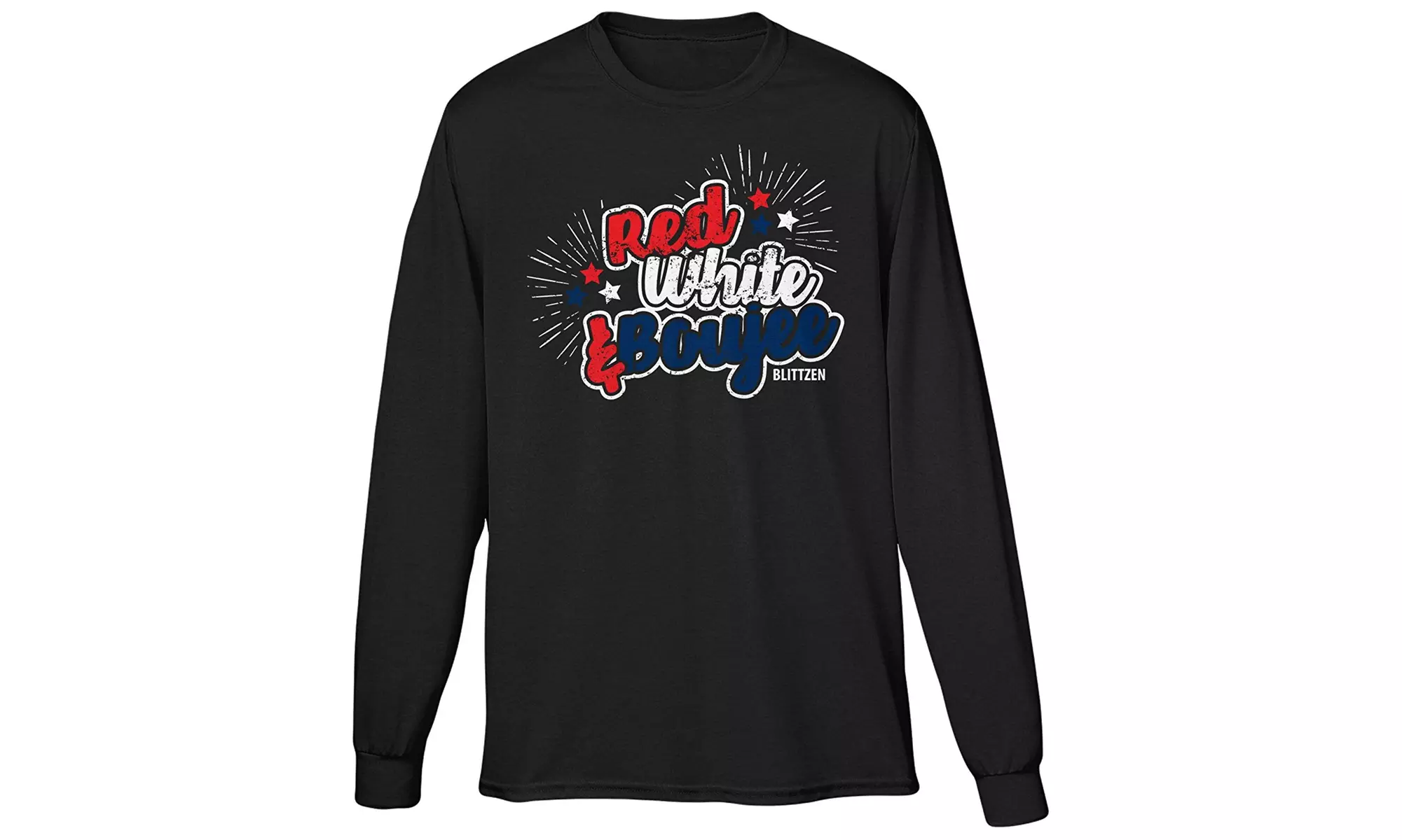 Blittzen Mens Long Sleeve T-shirt Red White Boujee - Primary Image