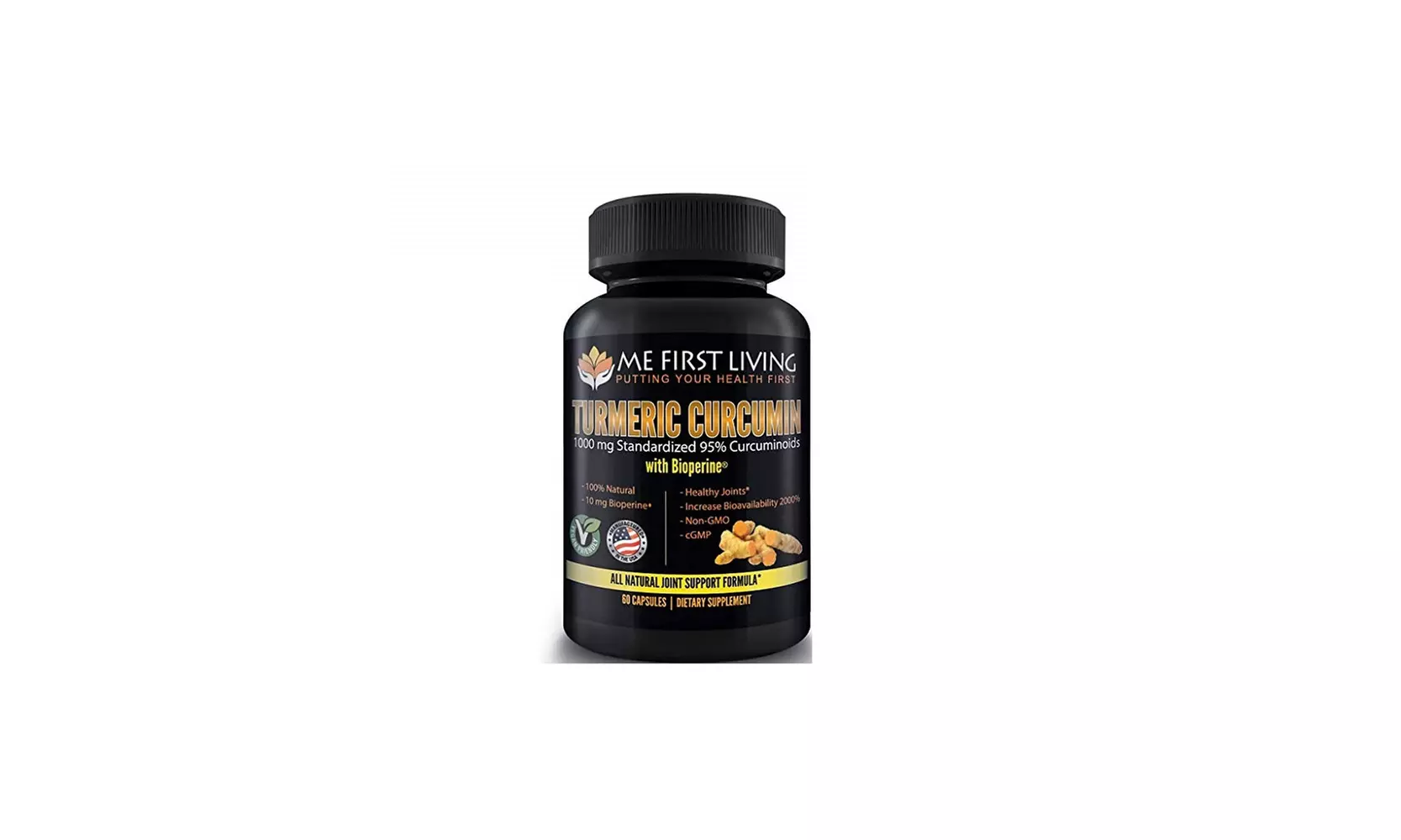 Me First Living Turmeric Curcumin 1000 mg 95% Curcuminoids, Bioperine 10 mg - Primary Image