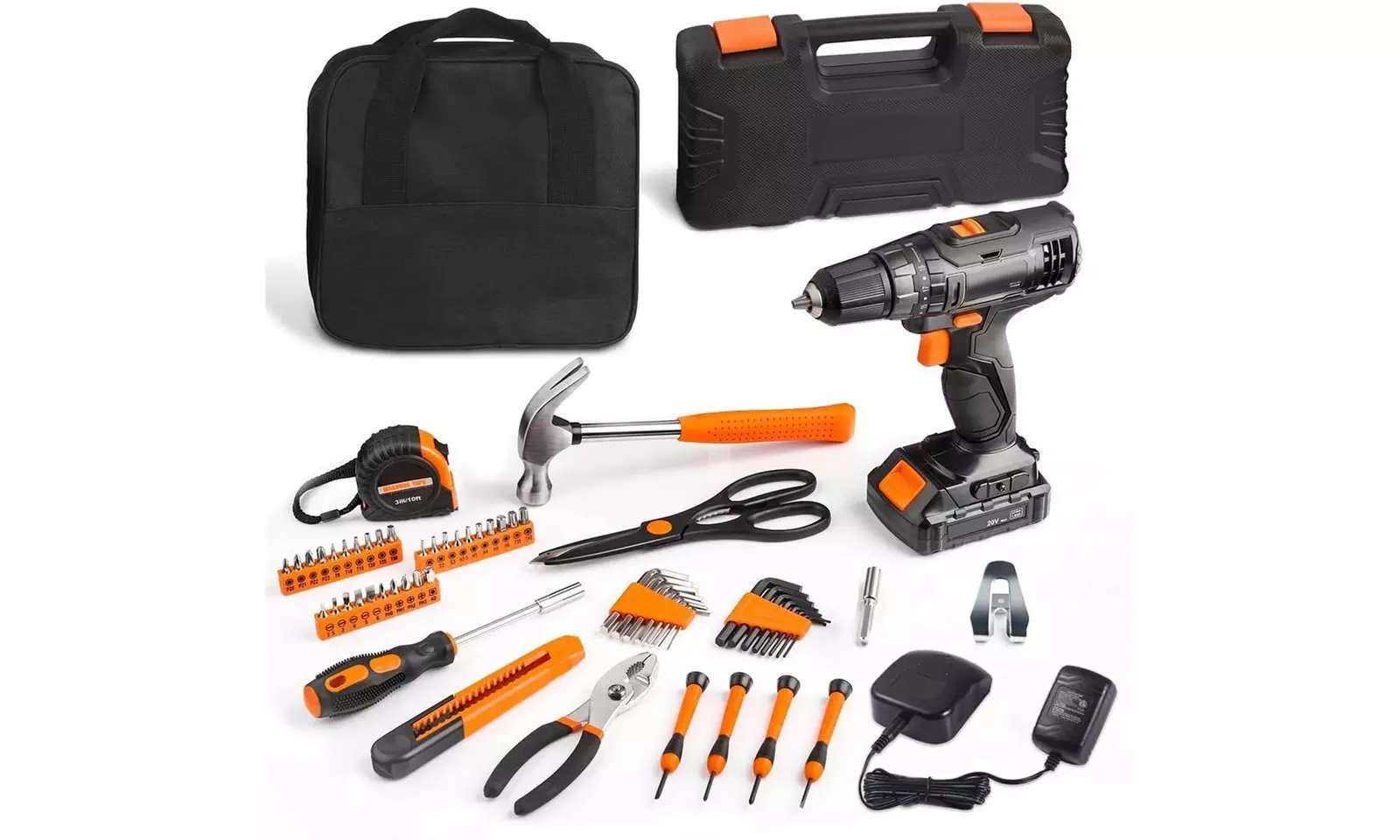 TACKLIFE  20V Tool Kit with Drill,Cordless drill with 60PCS Accessories - Second Medium