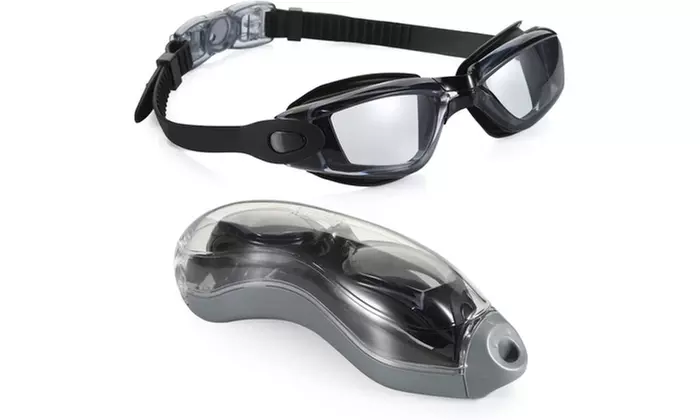 Anti-Fog Unisex Swim Goggles with Protective Case- Random Color - Primary Image