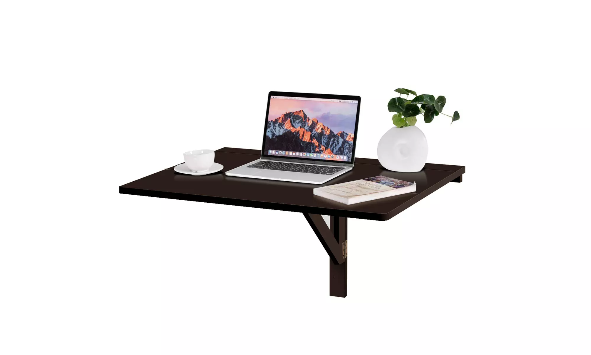 Costway Wall-Mounted Drop-Leaf Table Folding Kitchen Dining Table Desk Space - Primary Image