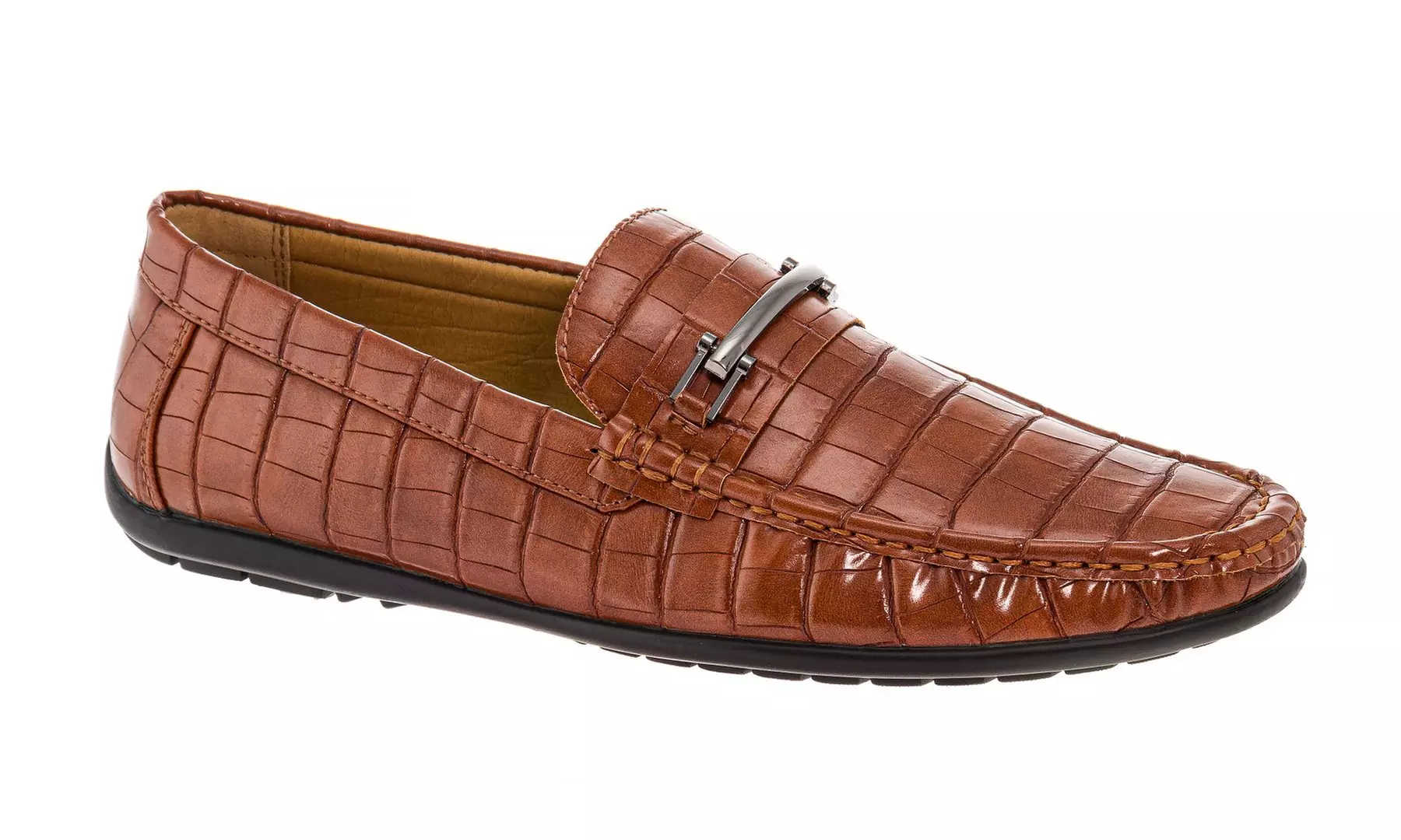 Franco Vanucci Men's Croco Embossed Driver loafers