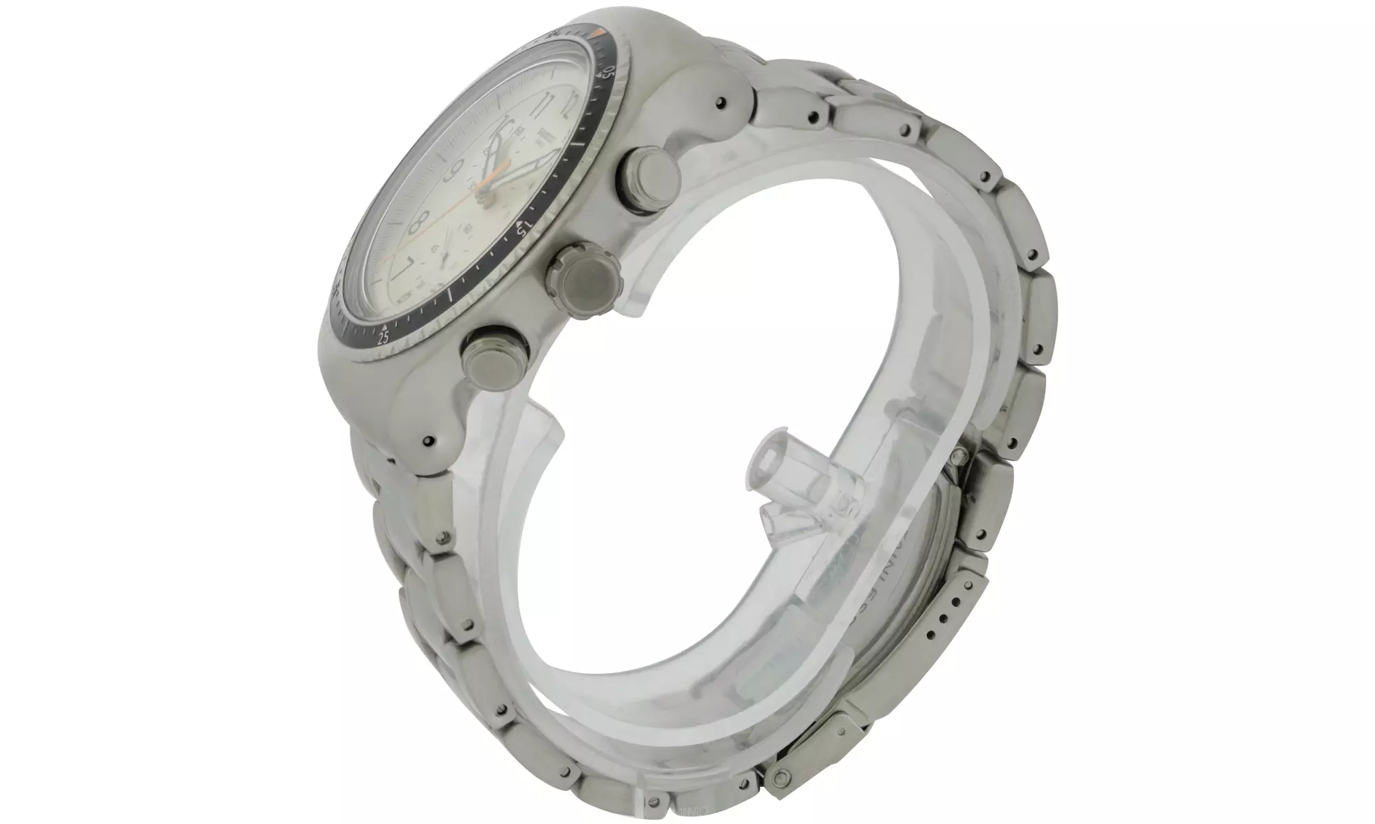 Swatch Minimalis Tic Chronograph Stainless Steel Mens Watch YOS453G - Second Medium