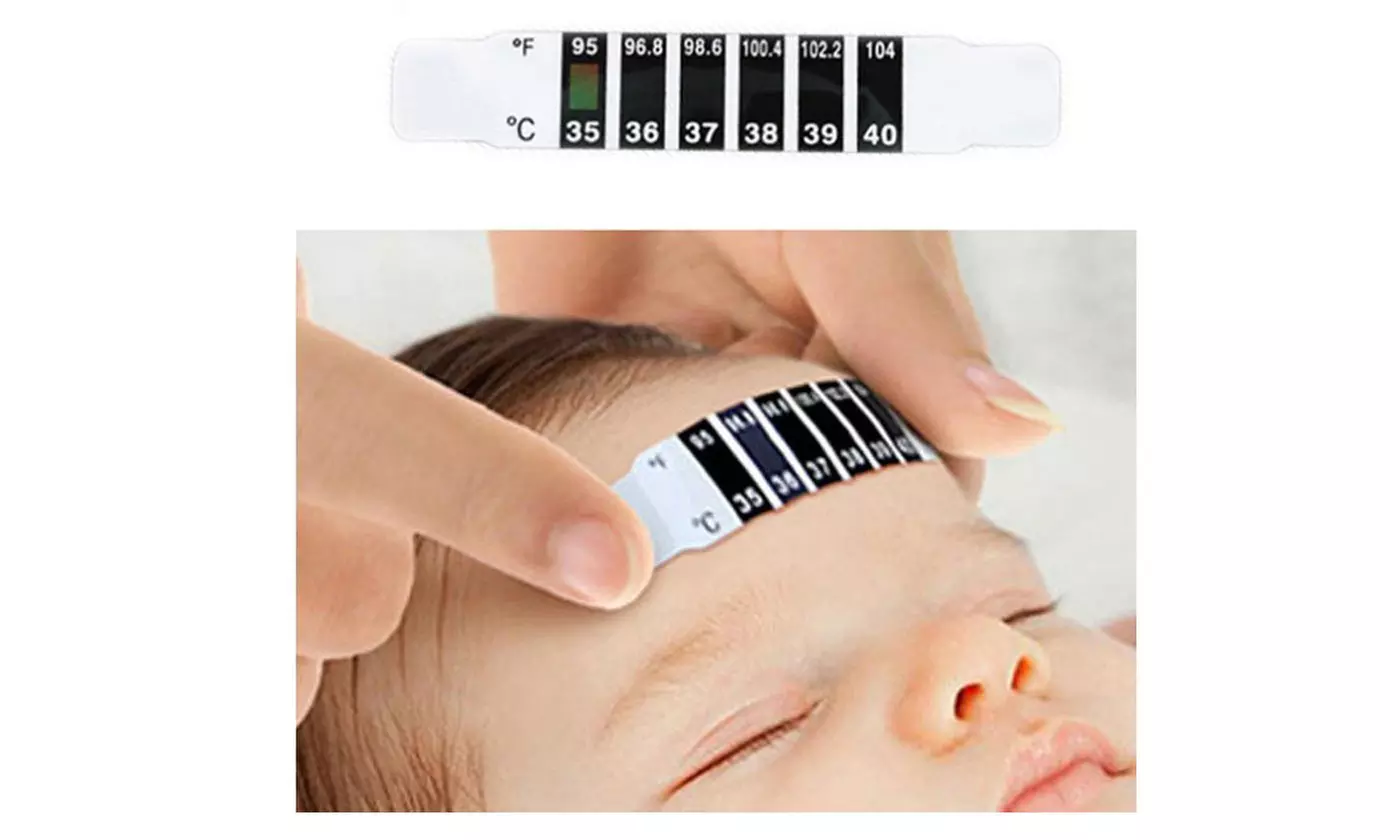10pcs Forehead Head Strip Fever Thermometer  Body Check Test Temperature Monitor - Primary Image