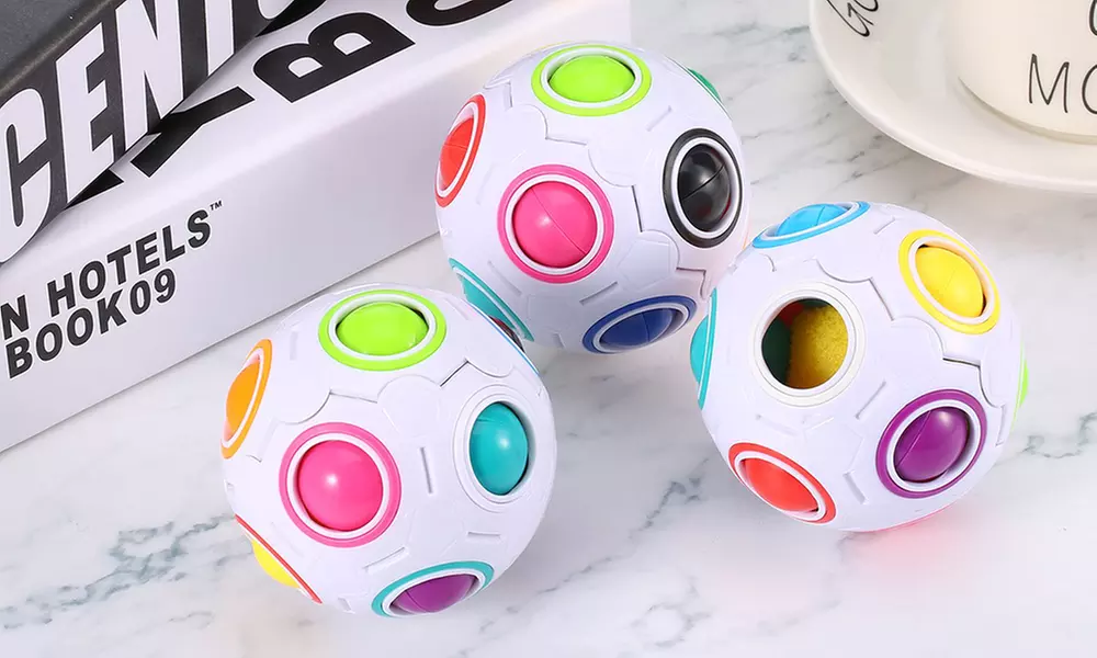 Magic Rainbow Ball Cube Twist Puzzle for Kids Adults Fidget Toy Brain Teaser - Second Medium