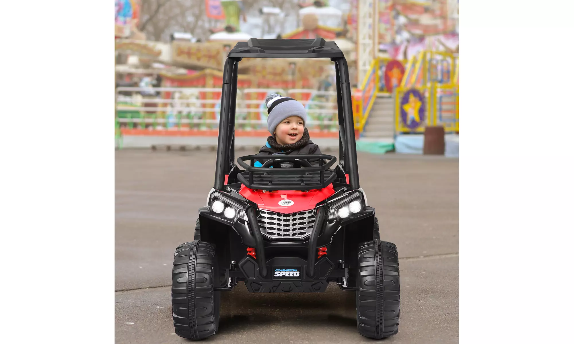 Costway 12V Kids Ride On Off-Road UTV Truck RC Electric Car w/MP3 & Light - Primary Image