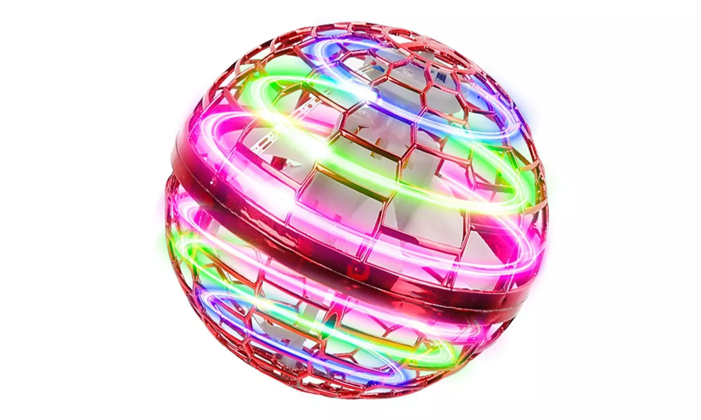 iMounTEK LED Flying Ball Toy 360-Degree Hand-Controlled Hover Drone with Lights