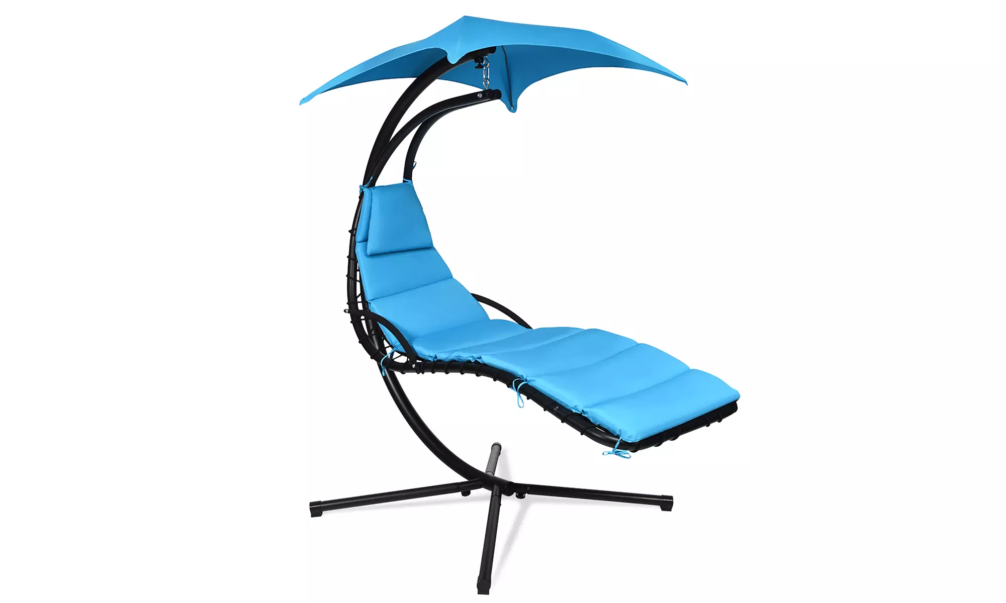 Costway Hanging Swing Chair Hammock Chair w/ Pillow Canopy Stand 3 colors