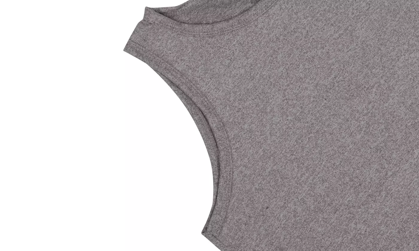 Women's Summer Sleeveless Round Neckline T-Shirt Loose Dress with Side Pockets