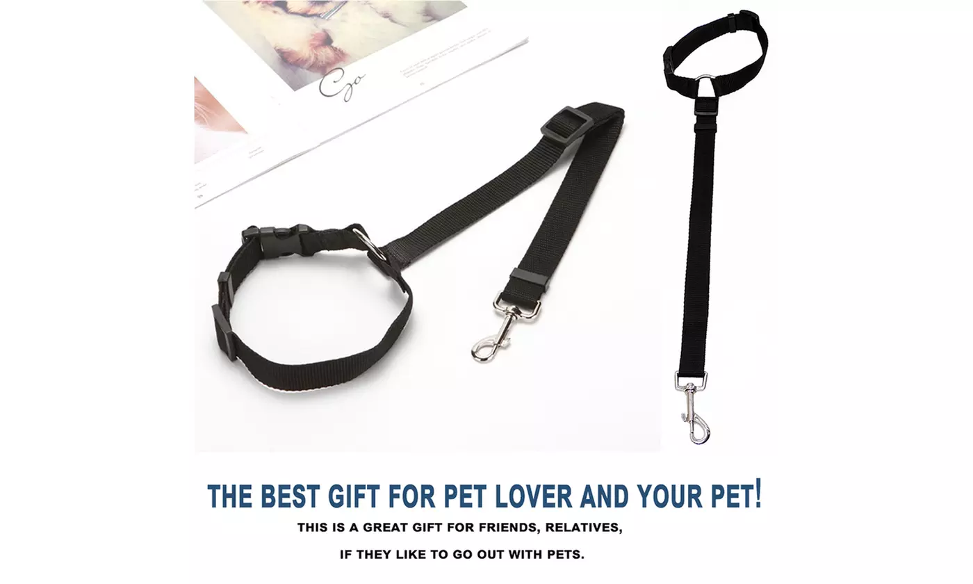 1-2 Pack Nylon Dog Seat Belt Harness Leash Clip Vehicle Car Pet for Dogs