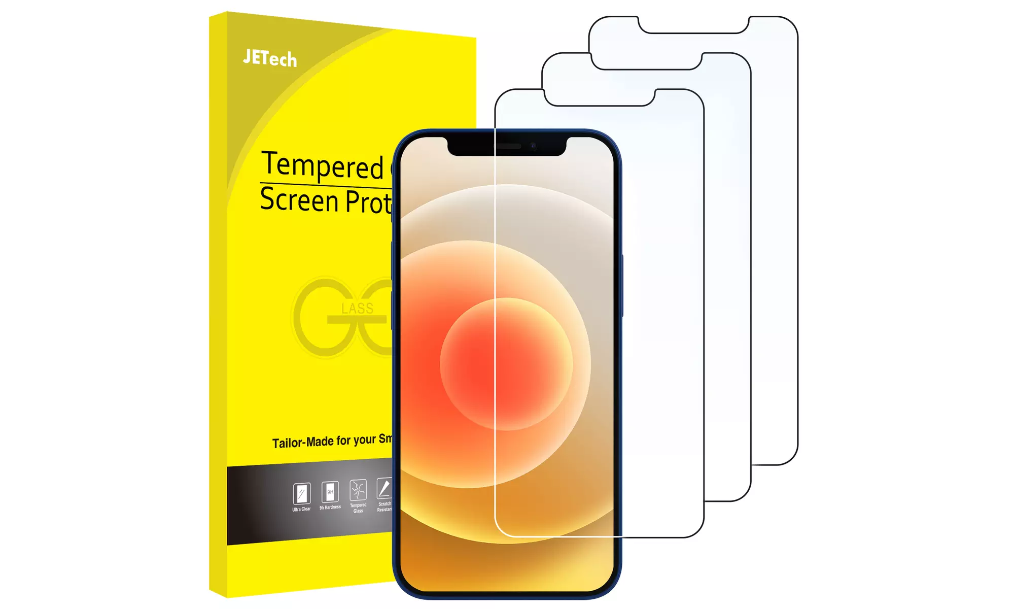 Screen Protector for iPhone X/XR/XS/XS Max, 11/12/13, Mini, Pro, Pro Max, 3-Pack
