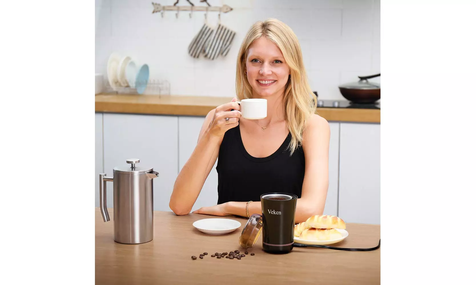 Veken Coffee Grinder Electric Spice & Nut Grinder with Stainless Steel Blade - Second Medium