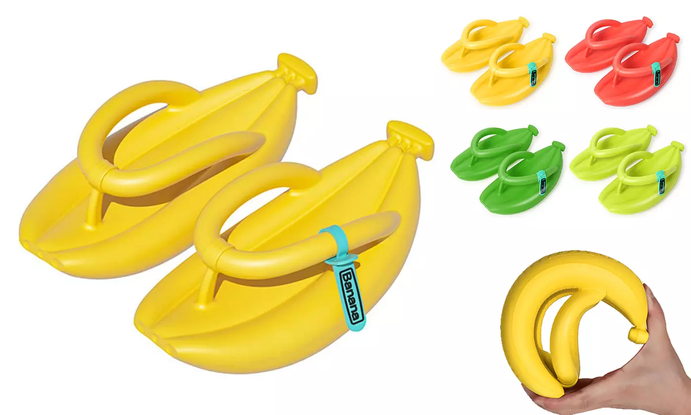 Women's Shower Sandal Open Toe Slippers Cute Banana Slides House Quick Drying - Primary Image