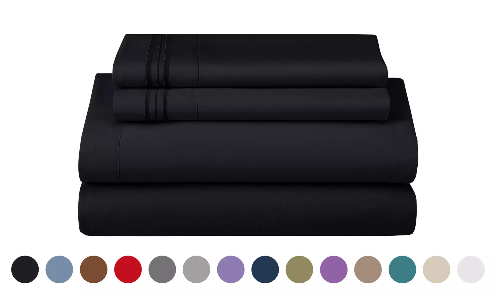 Lux Decor 4Pc Deep Pocket Sheet Set With Embroidered Pillowcases & Giftable Bag
