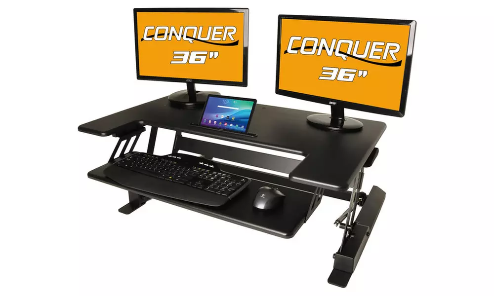Conquer Sit-to-Stand Adjustable Desktop Workstation - Primary Image