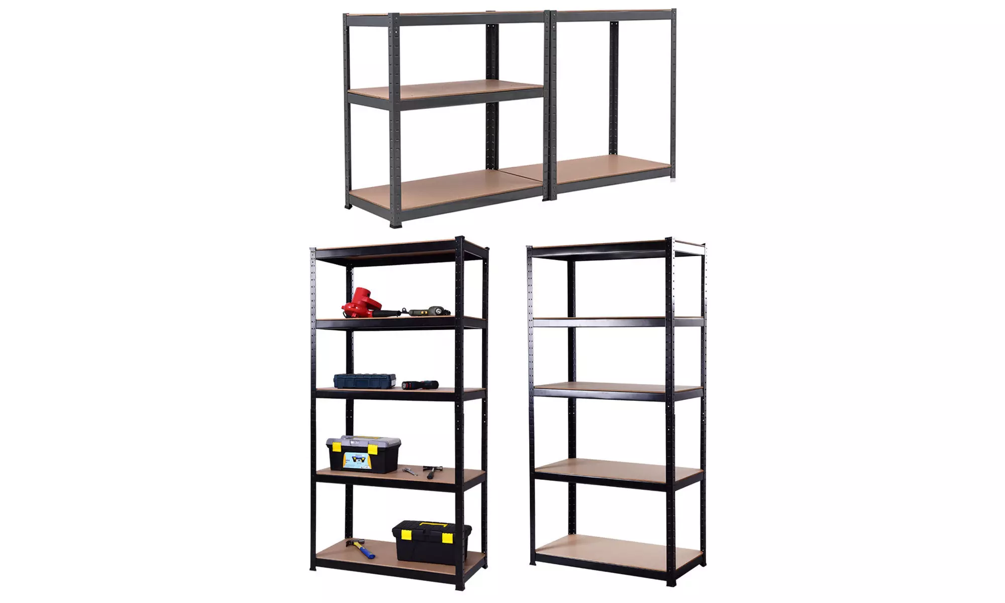 72"x36" Heavy Duty 5 Level Garage Shelf Storage Adjustable Weight Up to 2750Lbs