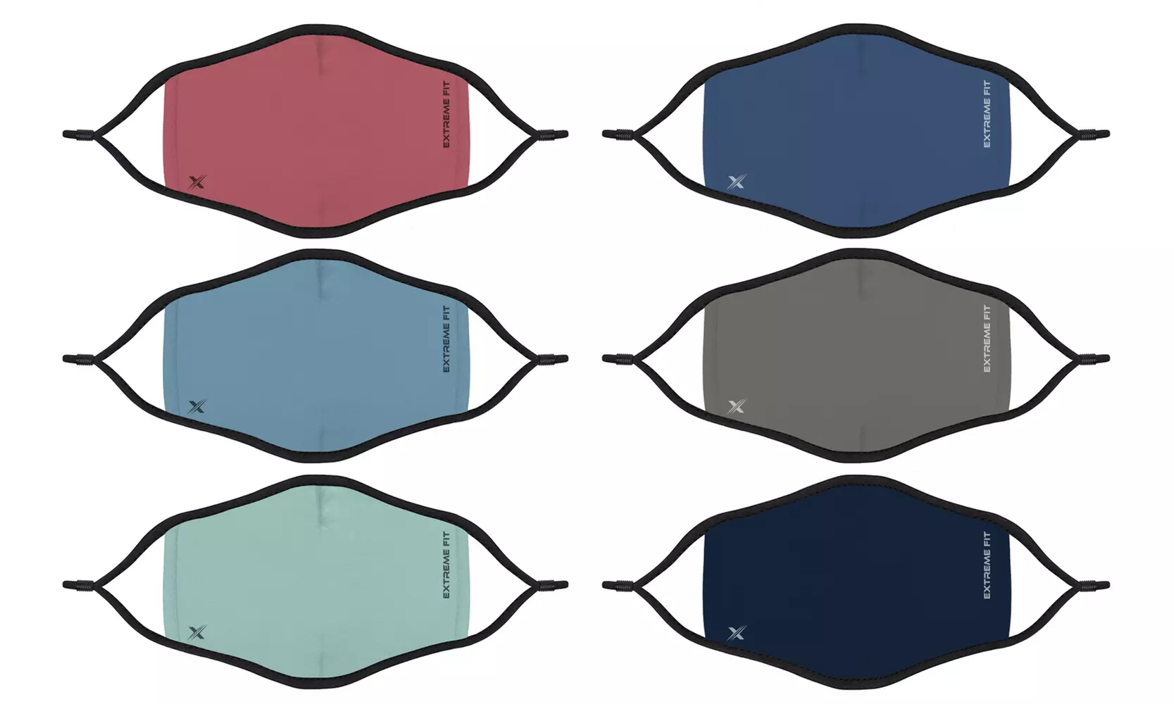 Solid and Pastel Colored Reusable Face Mask With Adjustable Earloops (6-Pack) - Primary Image