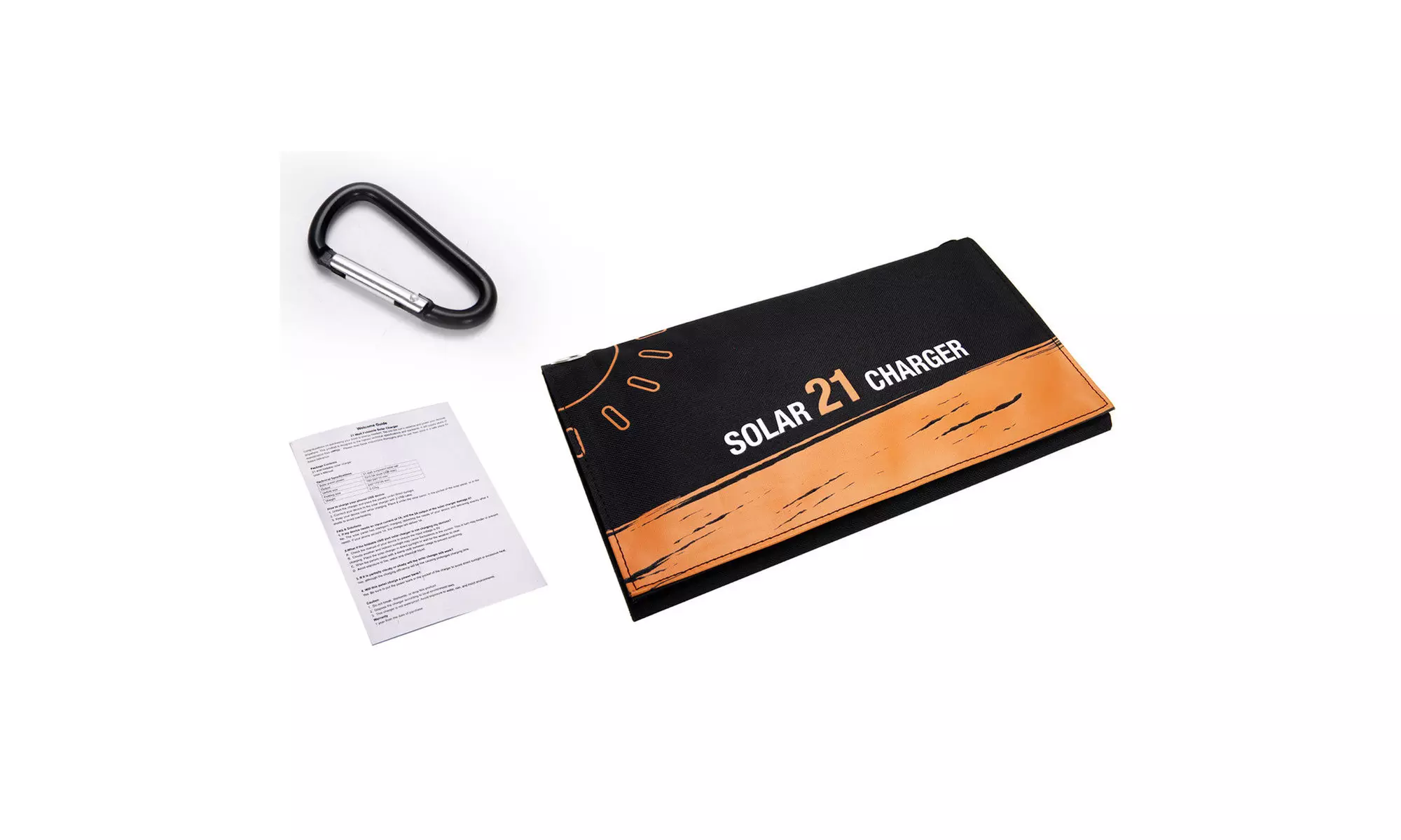 21W Foldable Waterproof Dual USB Solar Panel Charger For Smartphone Travel Hook - Second Medium