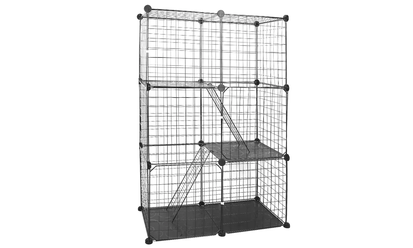 iMounTEK 2-Tier & 3-Tier Cat Cages Indoor Pet Playpens for 1-2 Cats