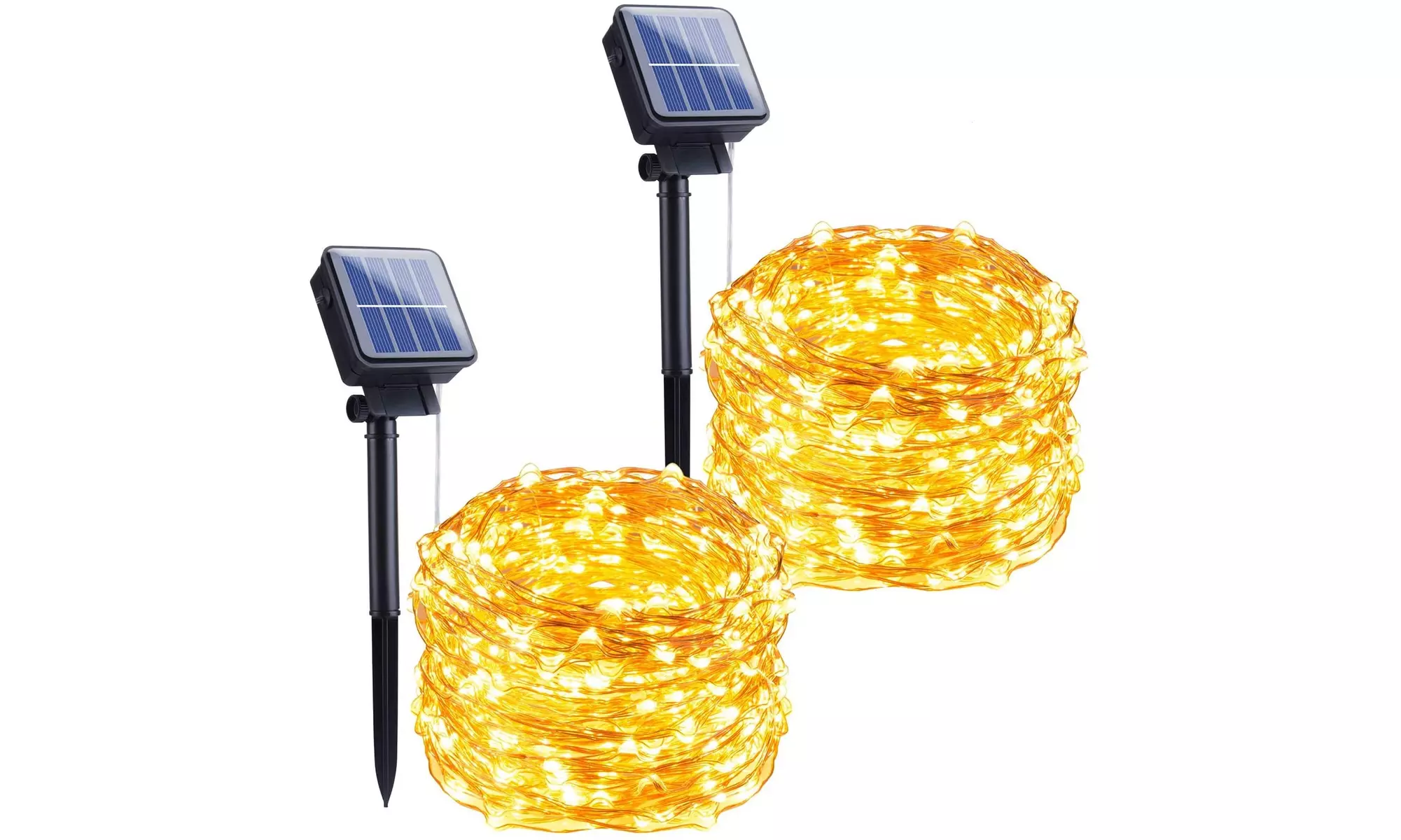 2-Pack Outdoor Solar String Lights 72ft 200 LED Starry Lights 8 Modes