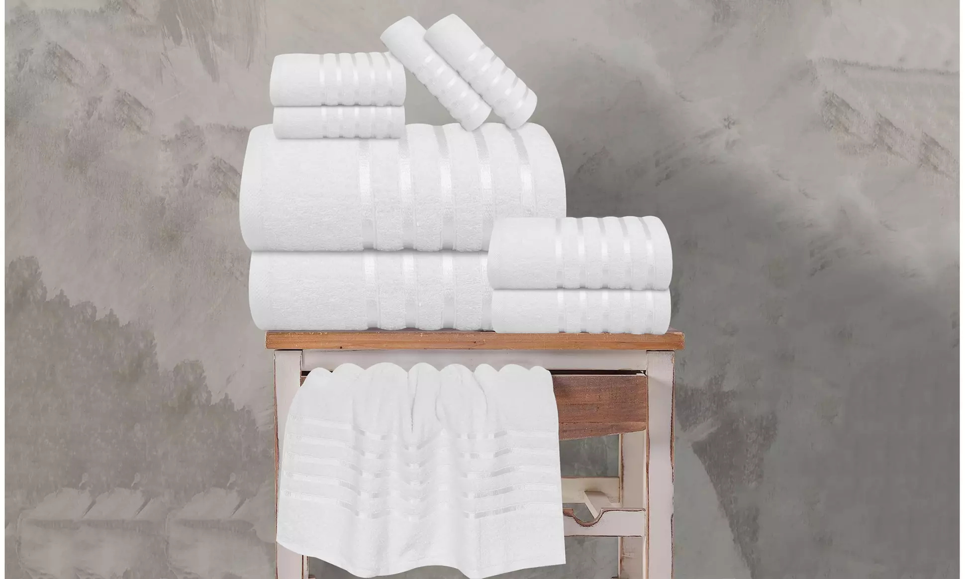 4 or 8-Pc Ruvanti Absorbent Soft Cotton Hand Face Shower Spa Bathroom Towel Set