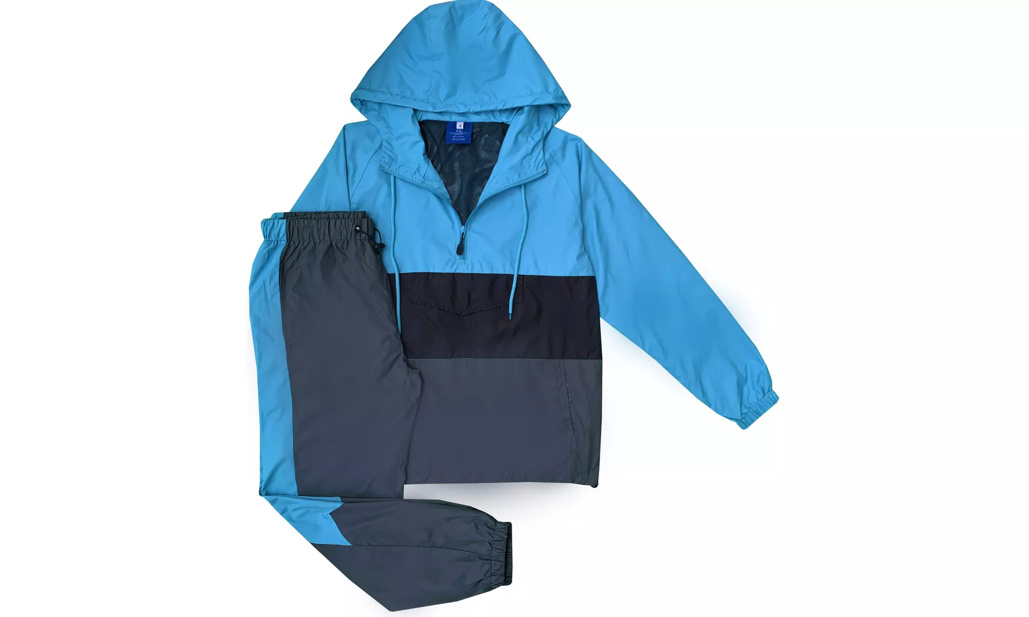 Men's 2-Piece light weight Windbreaker Suit Sauna GYM Set with Mesh Lining 