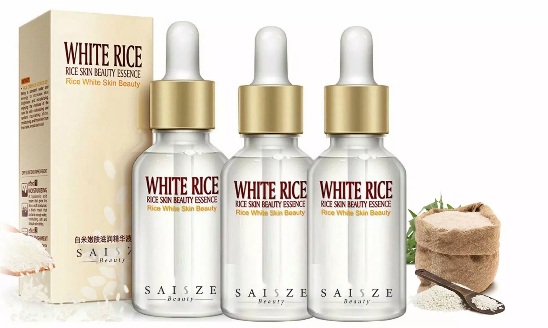 Facial Serum Essence White Rice Skin Care Deep Moisturizing High Hydrating Cream - Primary Image