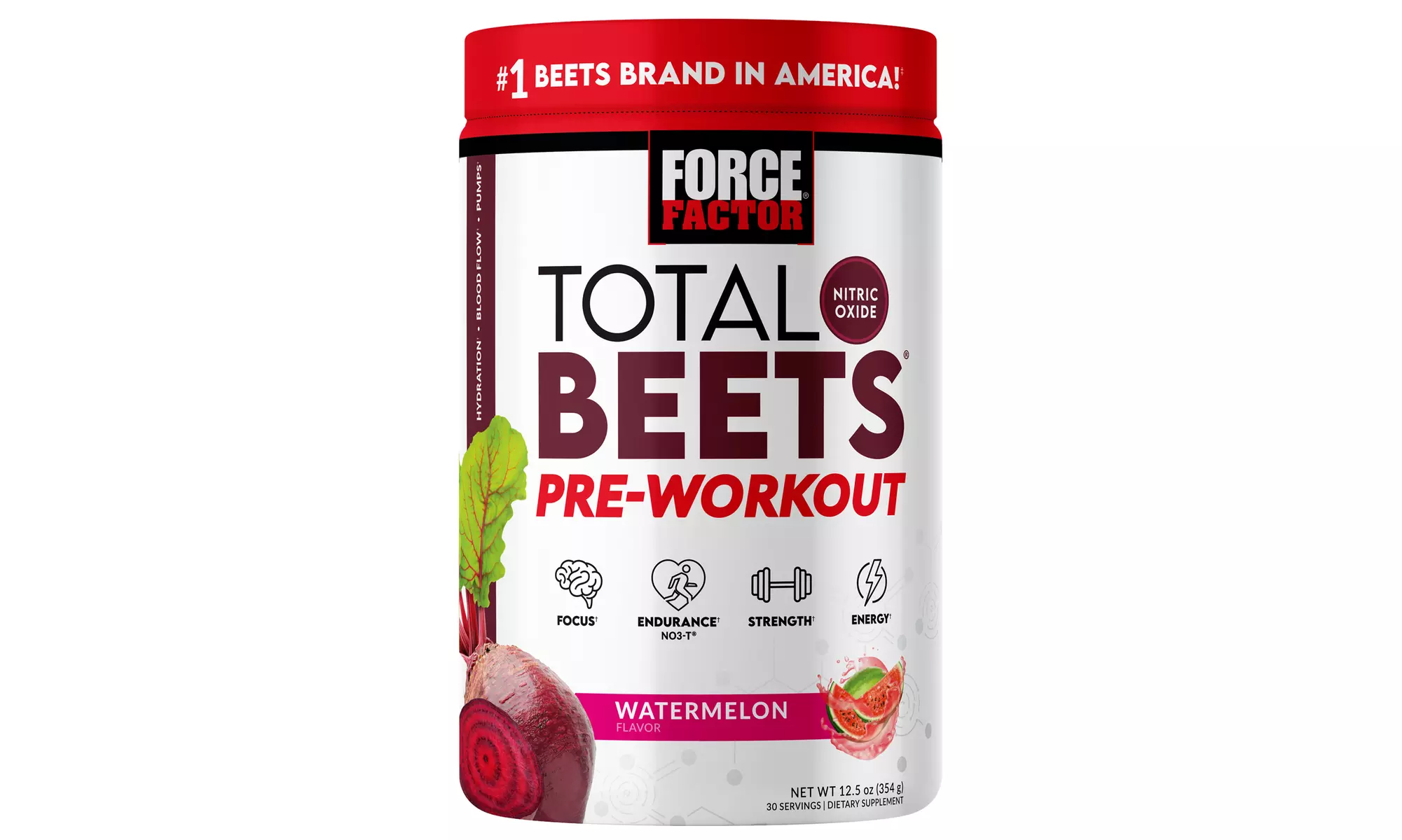 Force Factor Total Beets Pre-Workout Powder - Boost Energy, Endurance & Strength - Primary Image
