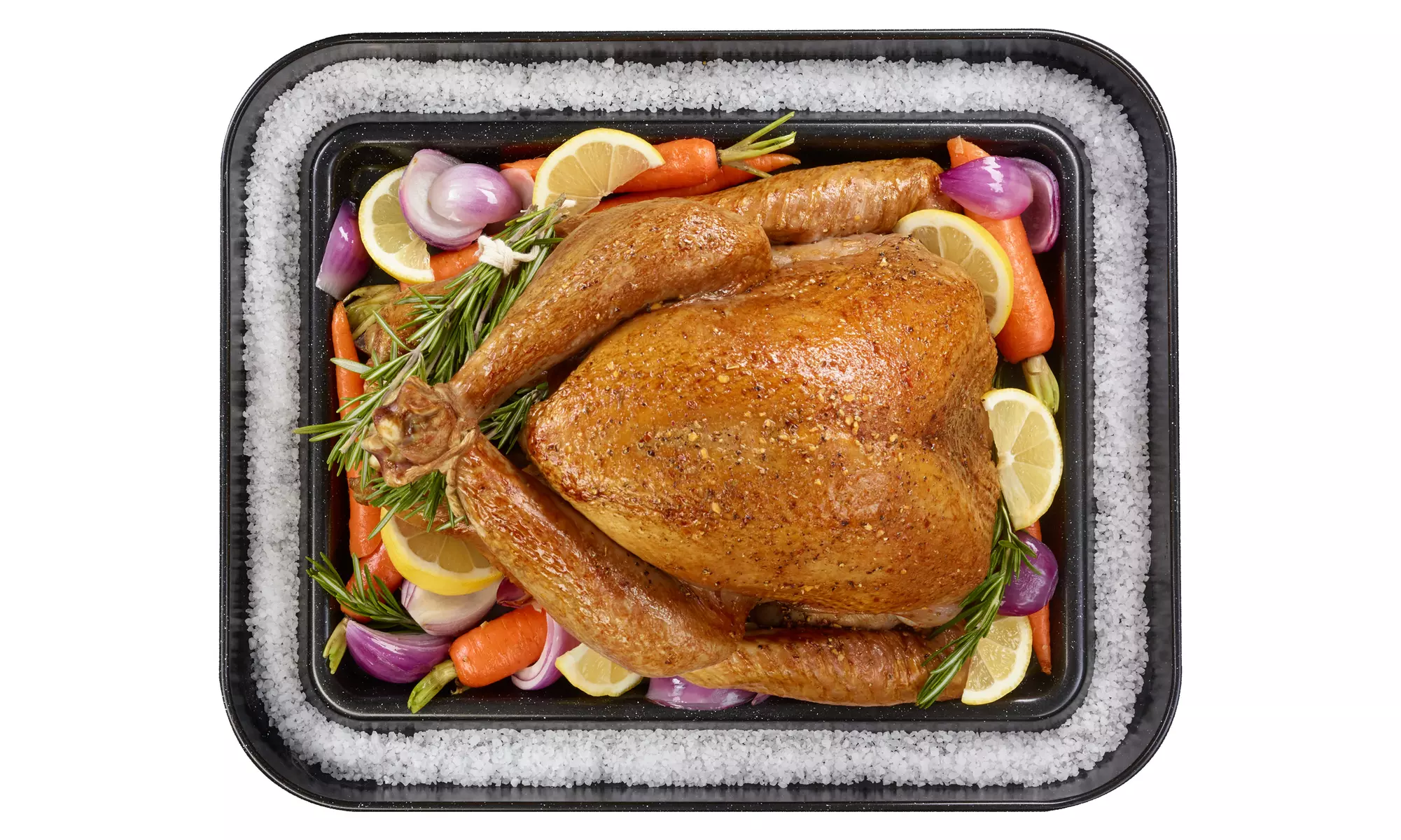 Roasting Pan By Multi Roaster: Black Marble Tray With Innovative Salt Canal - Second Medium