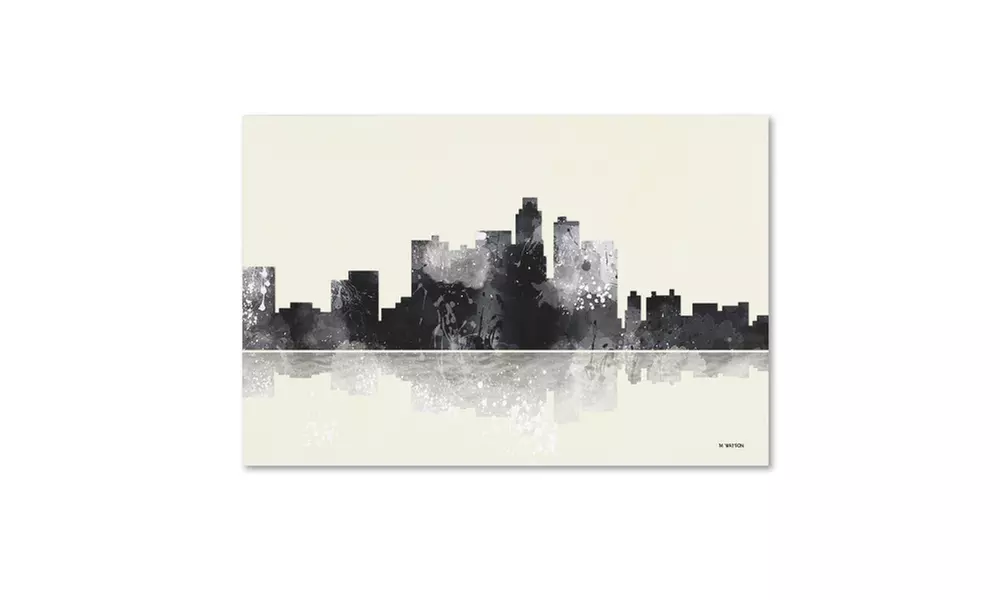 Marlene Watson 'Los Angeles California Skyline BG-1' Canvas Art - Second Medium
