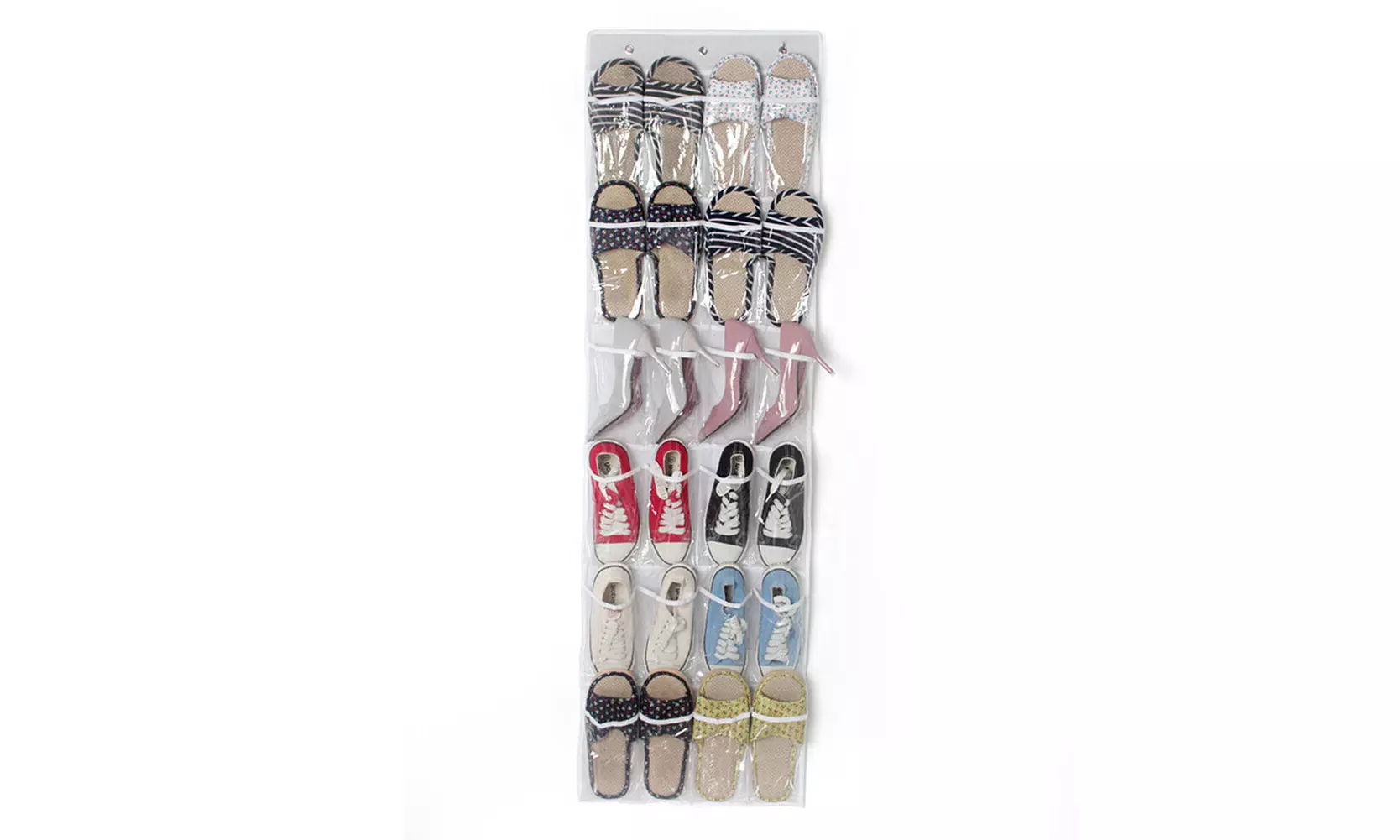 1-2 Pack 24 Wide Pockets Over the Door Shoe Organizer Hanging Shoe Holder