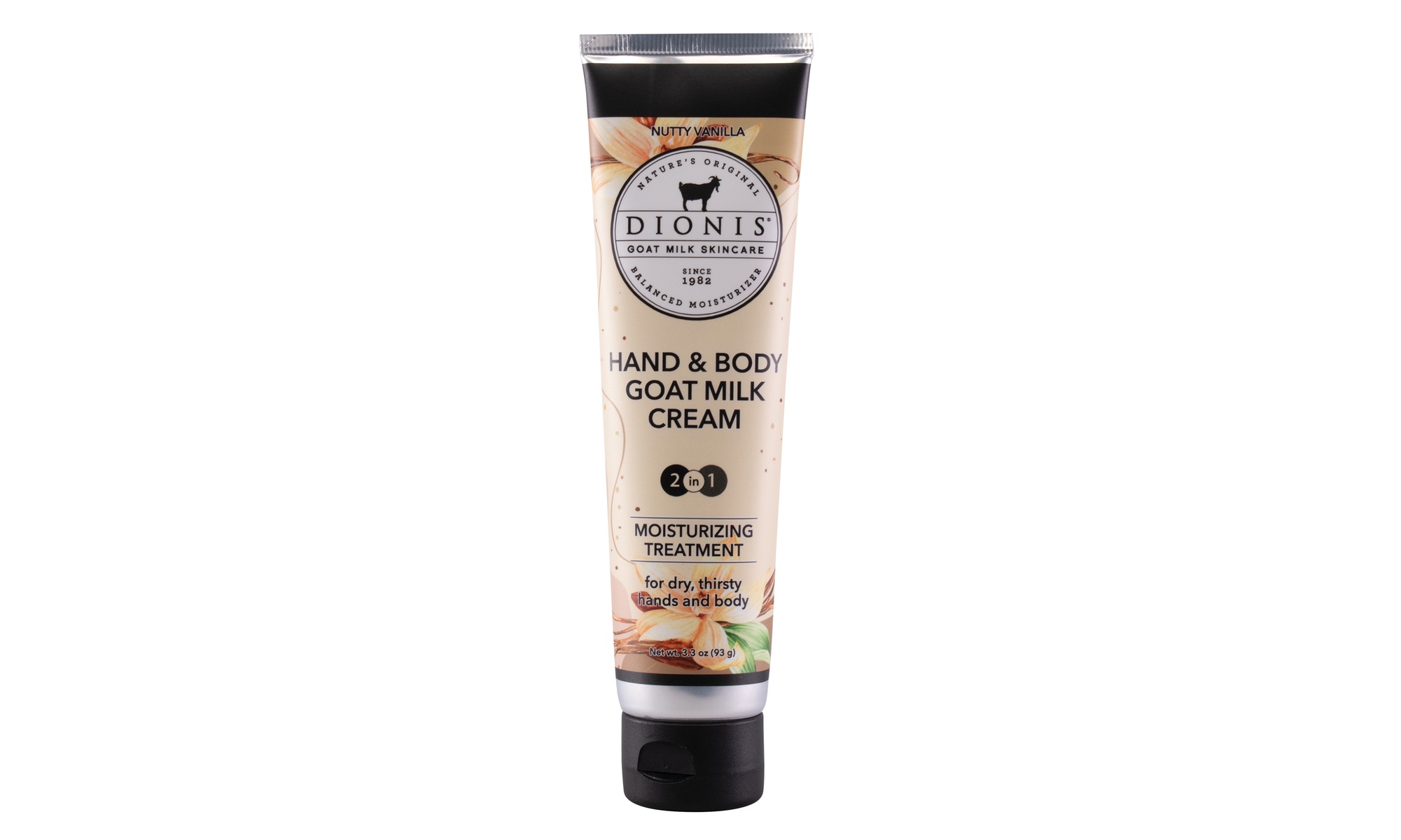 Dionis Nutty Vanilla Goat Milk Hand & Body Cream, 3.3 oz.