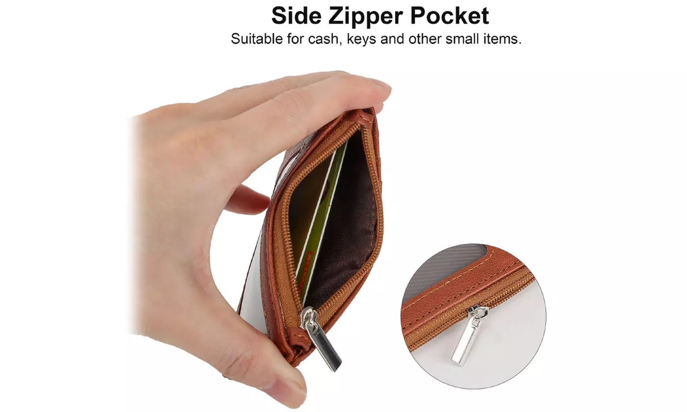 PU Leather Detachable Neck Lanyard ID Badge and Card Holder