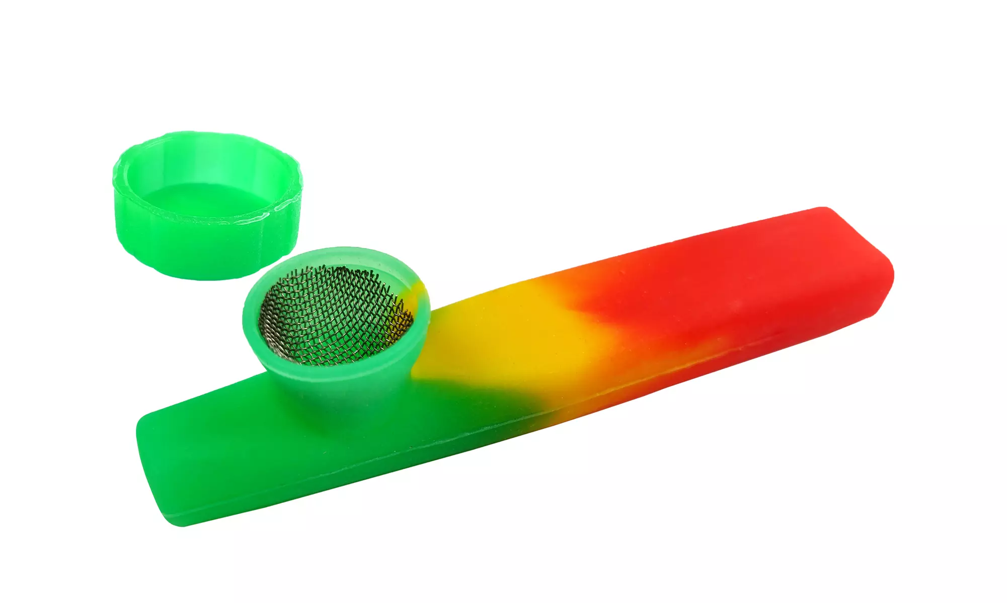 Mini Silicone One Hitter with Cap - Multicolor - Second Medium