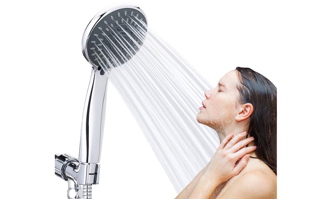 Stainless Steel Ultra Luxury Powerful Handheld Shower 5 Spray Setting Controller