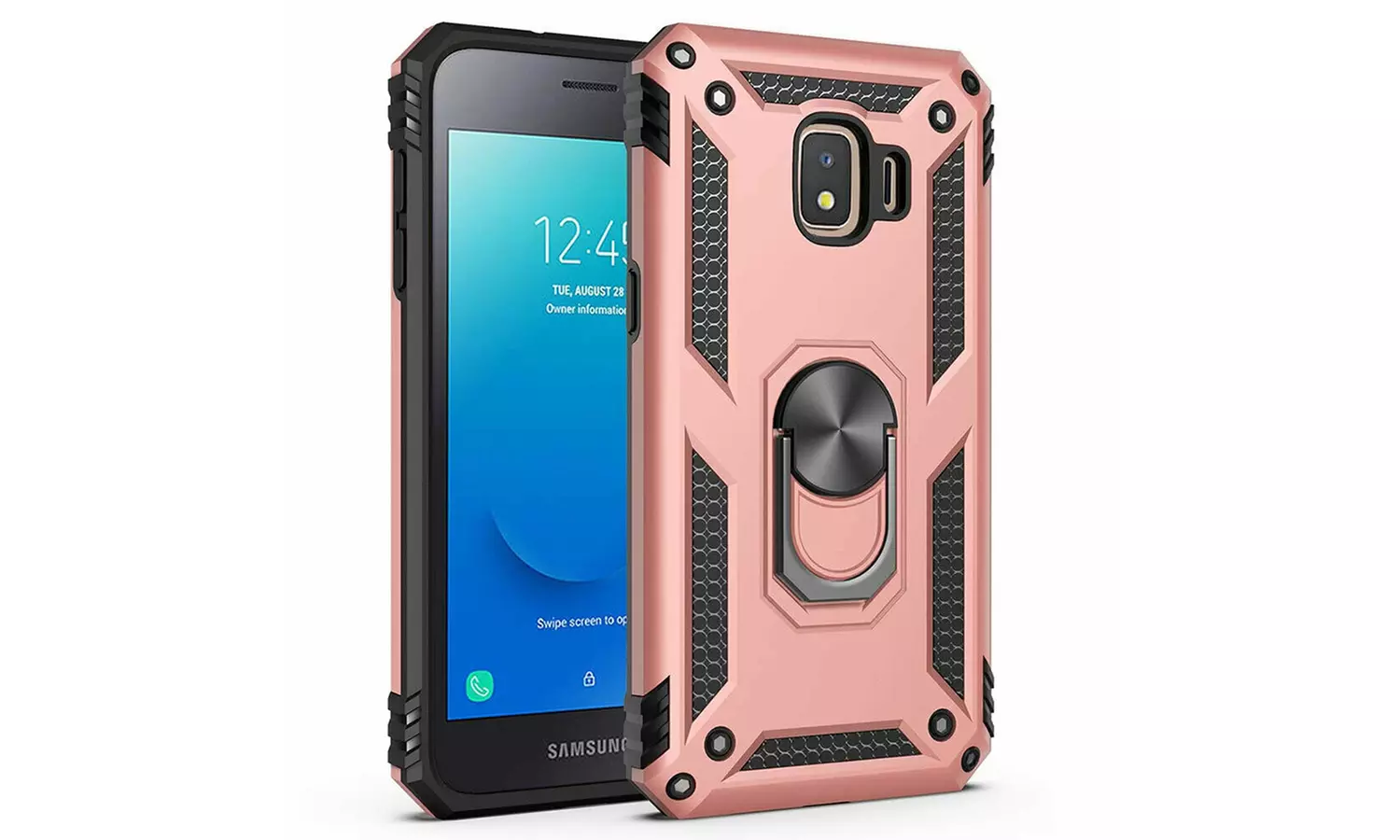 Impact Resist Dual Layers Magnetic Metal Ring Case for Samsung J2 Core - Second Medium