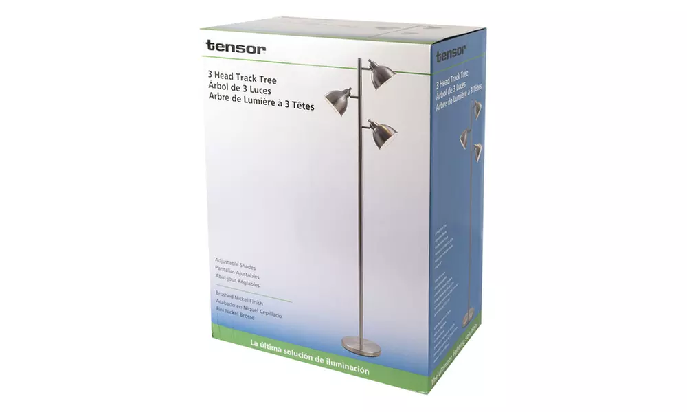 Tensor 3 Head Stainless Steel Floor Lamp with CFL Bulbs Included - Second Medium