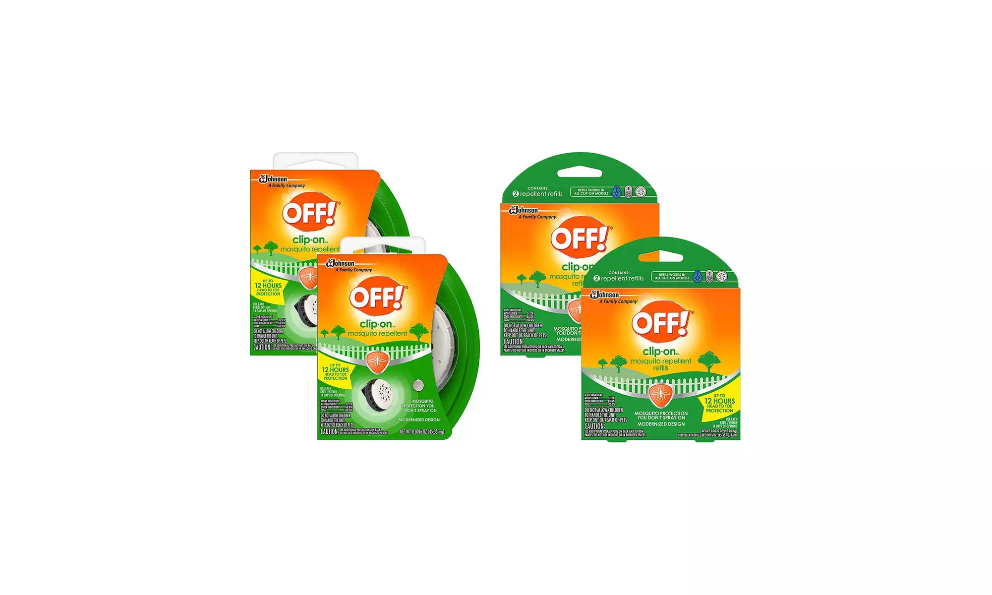 OFF! Variety Pack, 2 Clip On Mosquito Repellent Starter Kit, 2 Clip On Refills - Primary Image
