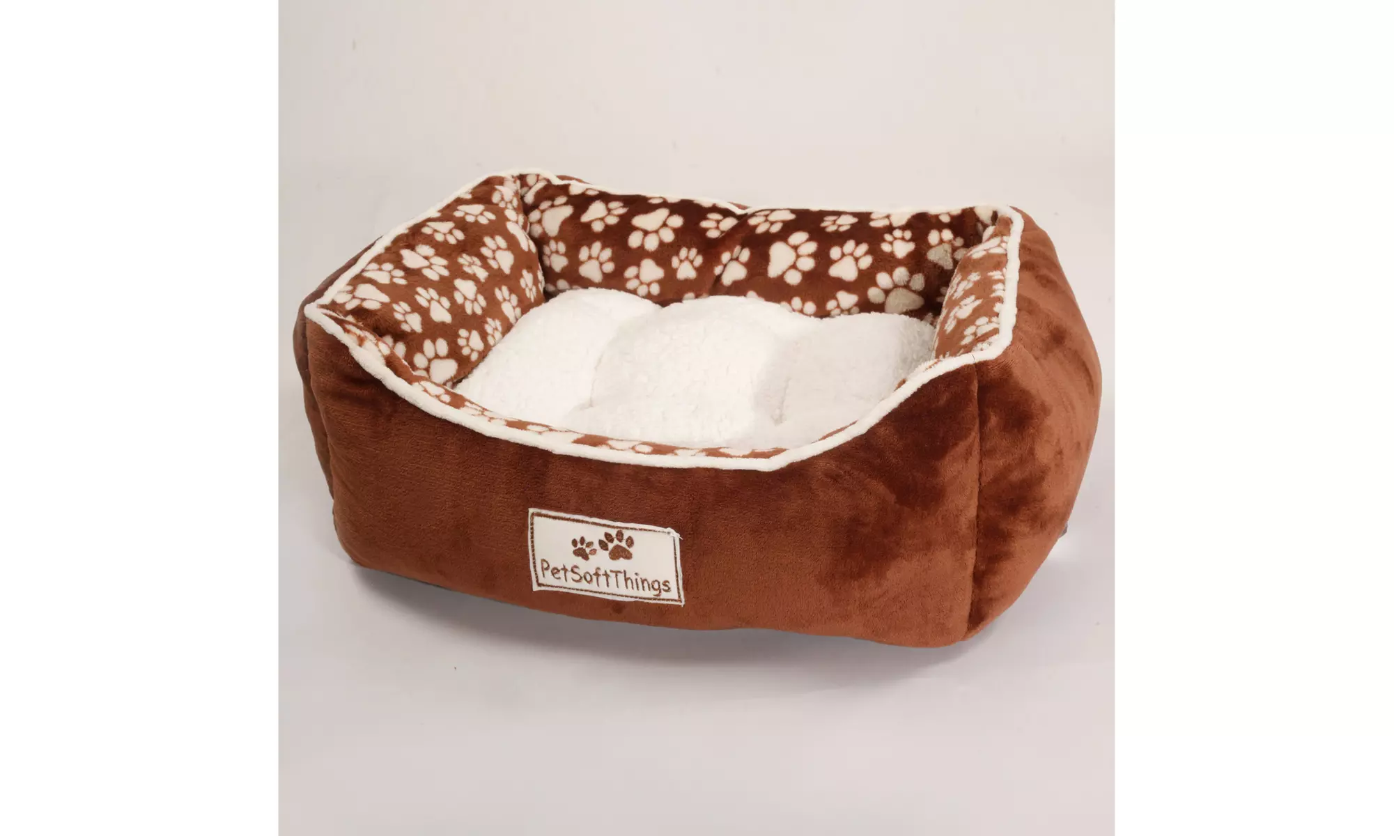 Small Dog Bed Plush Fluffy Soft Warm Calming Small Dog Puppy Kitten Cat Pet Bed