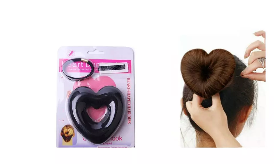 New Heart Shaped Hair Disk Hair Bun Accessories - Primary Image