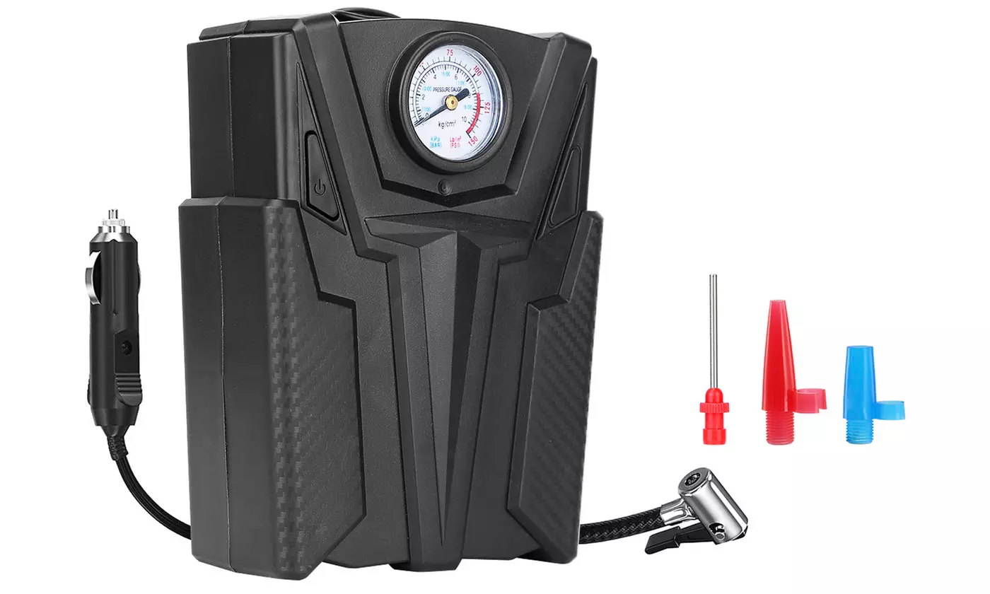 iMounTEK Car Tire Portable Air Pump, Air Compressor, DC 12V Inflator, 3 Nozzles - Primary Image