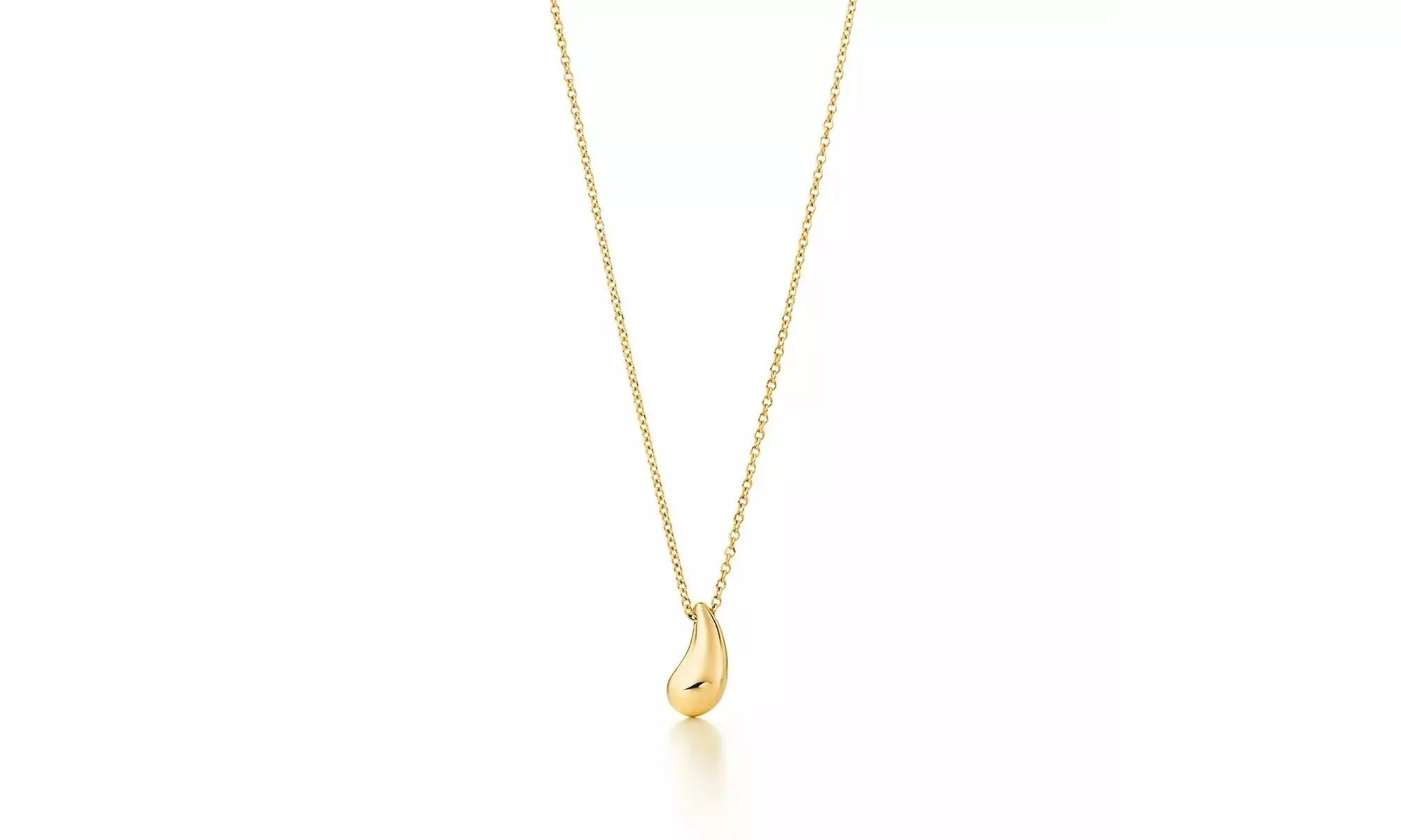 Italian Made 925 Sterling Silver Teardrop Pendant Necklace Chain 18 Inch