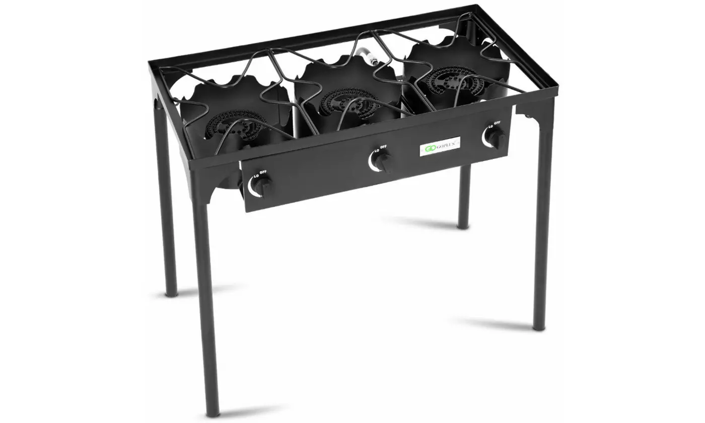Camp Stove Portable Propane 225,000-BTU 3 Burner Gas Cooker Outdoor BBQ - Primary Image