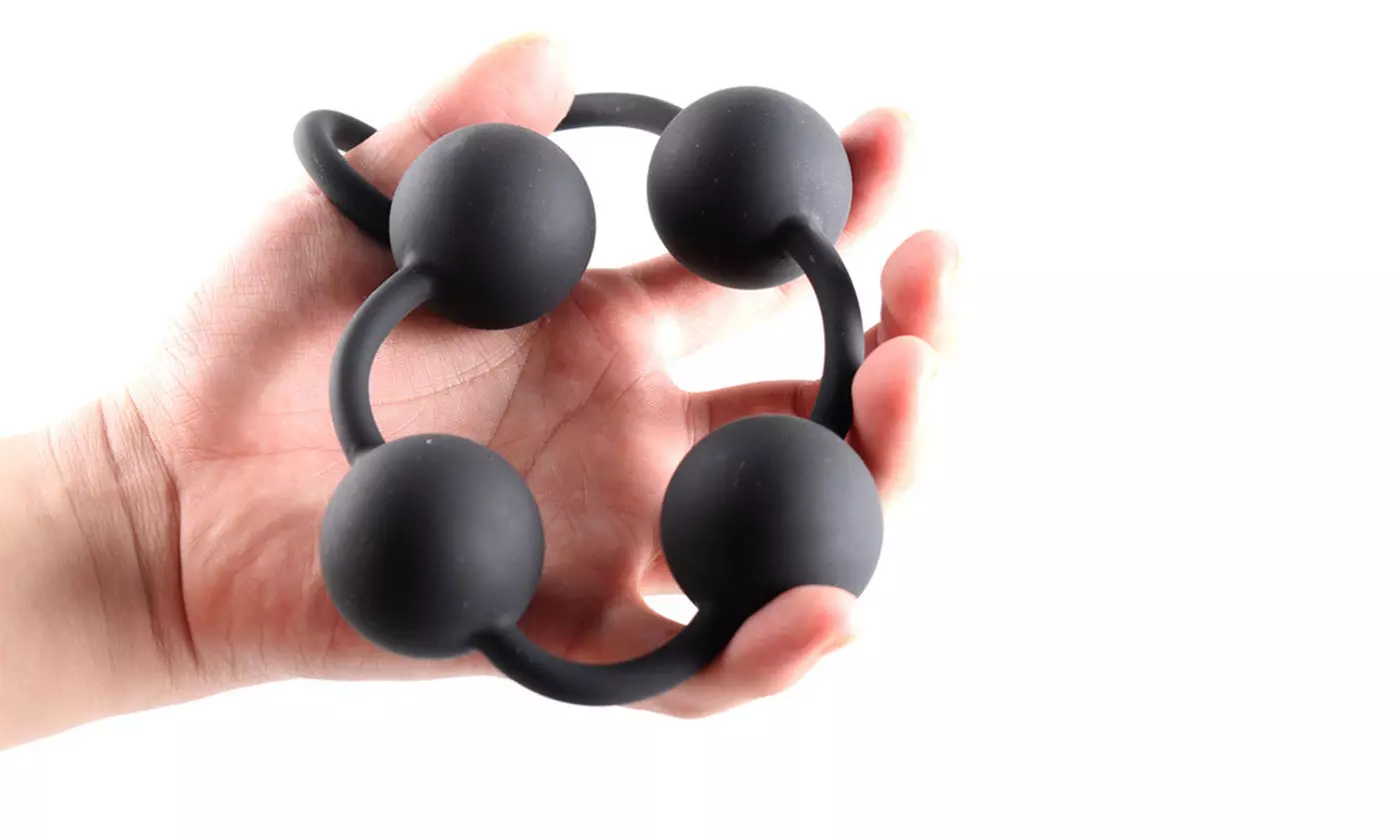Silicone Anal Beads Pull Ring 4 Balls Prostate Massager