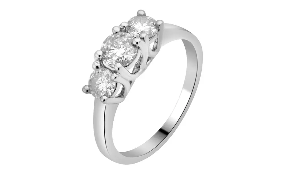 1.00 Cttw 3-Stone Round Diamond Ring in 14K Gold (H-I, I2-I3) - Primary Image