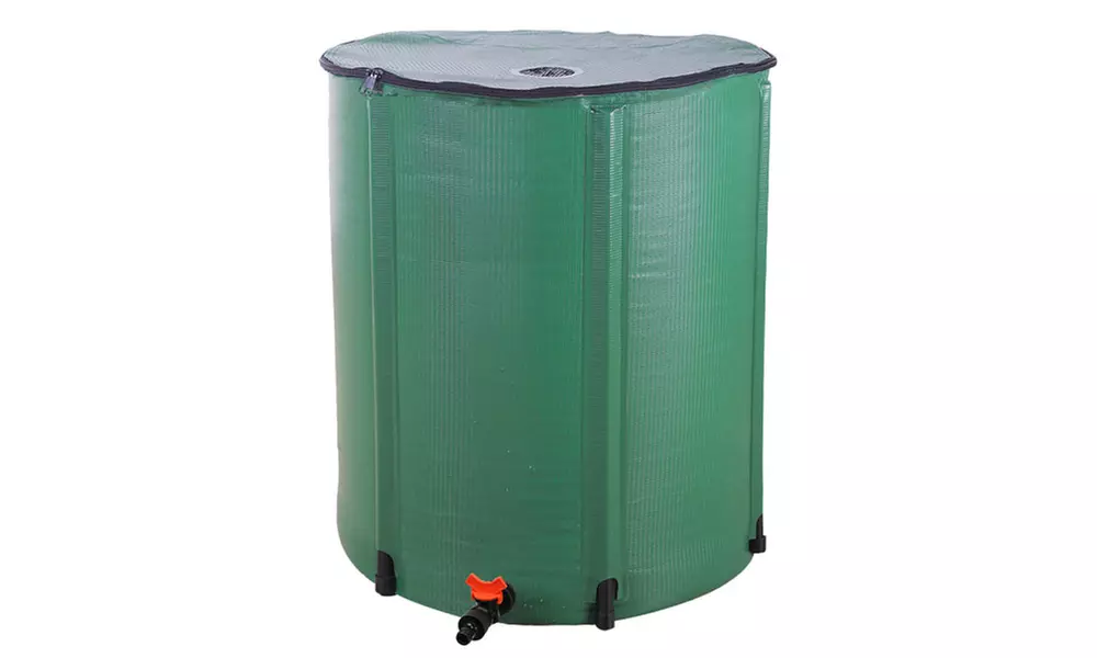 50 Gallon Folding Rain Barrel Water Collector Green