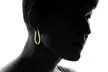 14kt Gold Flat Oval Hoop - Second Medium