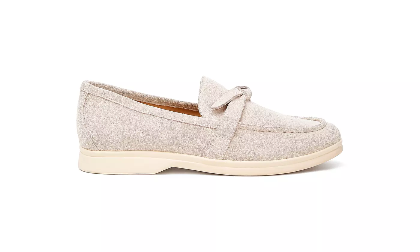 Rag & Co Nautica Suede Knot Detailed Loafers